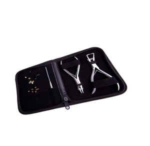 Kit d'outils d'application d'extensions capillaires en acier inoxydable poli miroir, micro-pinces et crochets de tirage pour usage domestique - Product Image 5