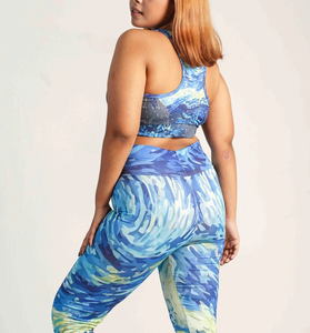Custom High Quality Hot Fitness Wear Suit Quick Drying Workout Non Pad Sport Bra Women Gym Sportswear Floral Yoga <b>Leggings</b> Set - Product Image 5