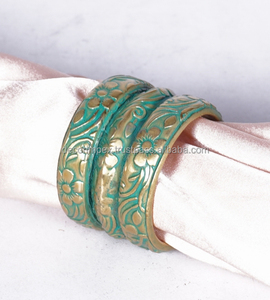 Anneaux de serviette en cuivre de luxe faits à la main supports en laiton de concepteur pour la décoration de table de fêtes de mariage avec des serviettes en stock - Product Image 2