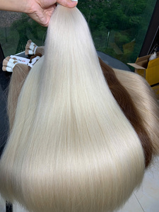 Extensiones de Cabello Virgen Vietnamita Auténtico al Por Mayor, Precio de Fábrica, Rubio Cálido # 60 # 613 de 22 pulgadas a 32 pulgadas - Product Image 3