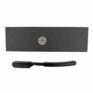 Rasoir de barbier Parker Director à manche en bois noir et lame en acier inoxydable, design non pliable, emballé dans une boîte - Product Image 3