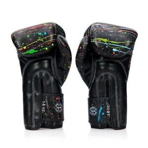 Fairtex Boxing Gloves Black Splatter Paint Design Professional Training Sparring Gloves Muay Thai Kickboxing MMA Fight Gloves - Product Image 6