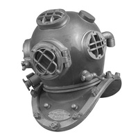 Casque de plongée en fer décoratif, accent maritime pour la décoration de maison nautique, espaces d'inspiration côtière et collections de présentation