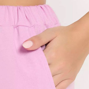 Conjunto de Dos Piezas para Mujer, Tallas Grandes, Verano, Cómodo, Transpirable, Algodón, Personalizado OEM, Manga Larga, Top y Pantalones Cortos, Diseño Liso o Estampado - Product Image 2