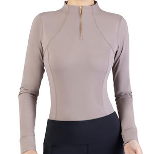 Chemise de base pour femme de haute qualité, tissu extensible, manches longues, logo personnalisé, tissu doux au toucher, chemise de base pour l'équitation - Product Image 1