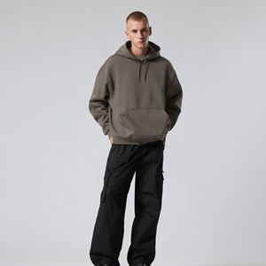 Sweat-shirt à capuche oversize pour homme, couleur unie, en molleton bouclette, style streetwear décontracté, coupe classique, pour l'automne - Product Image 1