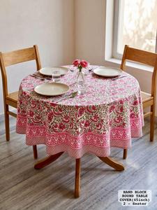 Premium Quality <b>Round</b> <b>Table</b> Cover Handmade Cotton <b>Tablecloth</b> <b>for</b> Dining Decor Kitchen and Home Use Available At Wholesale Price - Product Image 6