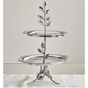 Aluminium <b>Decorative</b> Trays 2 TIer <b>Cake</b> Stand Easy Portable Food Grade Metal <b>Cake</b> Stand For Parties Event <b>Supplies</b> - Product Image 3