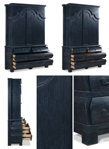 Antique Clasio Cabinet Premium Eco-Friendly Durable Solid Teak Wood Bombe Armoire Curved Drawers for Luxury Master Bedroom Decor - Product Image 5