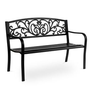 50\" Iron and PVC Outdoor Courtyard Decorative Leisure Bench for Parks Patio Furniture - Product Image 5