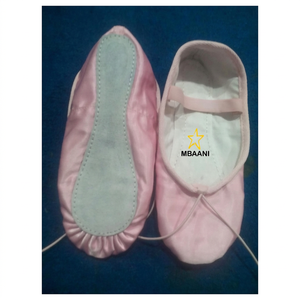 MBAANI – chaussures de ballet souples pour femmes, dessus en satin, semelle en caoutchouc, chaussures plates pour entraînement de danse, pantoufles de ballet à semelle en caoutchouc, cuir véritable - Product Image 3
