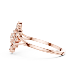 Elegant Floral Rose Gold <b>Ring</b> with Lab Grown Diamond Cluster, <b>Nature</b> <b>Inspired</b> Fine Jewelry for Women, Anniversary Gift - Product Image 4
