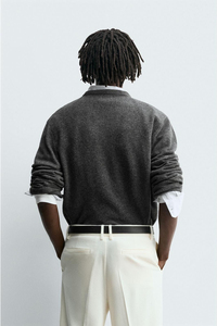Pull Henley en tricot d'hiver haut de gamme pour homme, à manches longues, boutonné sur le devant, chaud, doux, décontracté, vente en gros de vêtements - Product Image 4
