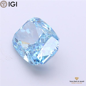 เพชรทรงคุชชั่น ได้รับการรับรองจาก IGI เพชร CVD ผลิตในห้องปฏิบัติการ น้ำหนัก 3.51 กะรัต ความสะอาดระดับ VS1 สีฟ้าสดใส สวยงาม ประดับกลางแหวน - Product Image 5