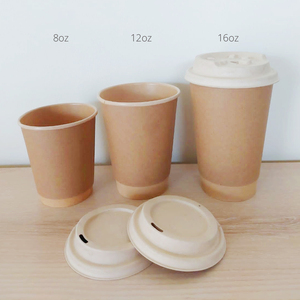 Vaso de papel de doble pared compostable de alta calidad para bebidas calientes - Vaso de papel impreso desechable para café con tapas - Product Image 1