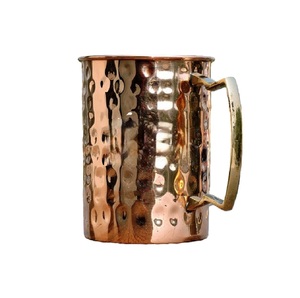 Copper Mug Belly <b>Cup</b> With Handle Hammered Metal Drinkware Vintage Design <b>Thermal</b> Insulation Serving Chilled Cocktails - Product Image 6