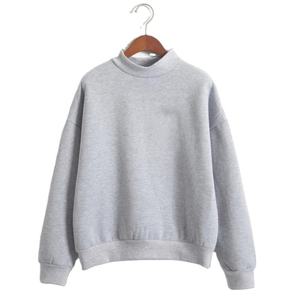 Sudadera Rosa de Cuello Redondo para Mujer, Color Sólido, Tejida, Manga Larga, Transpirable, para Otoño - Product Image 4