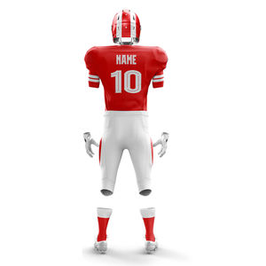 Ensemble d'uniformes de football américain personnalisés, respirant, en tissu sergé, maillot et pantalon, pour hommes adultes, vêtements d'entraînement performants, nom d'équipe personnalisé - Product Image 4