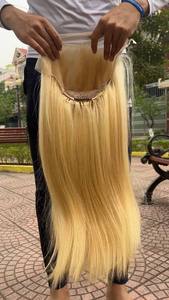 CLIQUEZ MAINTENANT 10A Grade pas cher vietnamien pas de perte de cheveux crus de haute qualité 613 os droit Transparent dentelle perruque - Product Image 5