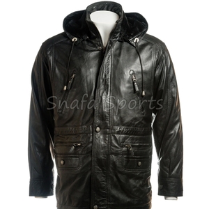 Customizable <b>Men's</b> Winter <b>Jacket</b> Genuine Sheepskin Bomber Leather Multi-Color Long Coat with Custom Logo - Product Image 2