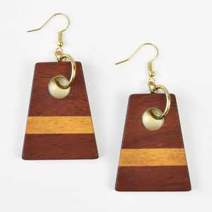 Pendientes Geométricos de Madera Estilo Bohemia, Joyería para Mujer para Fiestas y Eventos - Product Image 1