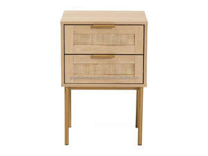 Juego de Mesitas de Noche Rústicas de Madera Maciza de Mango con 2 Estaciones de Carga y 2 Cajones, Mesita de Noche Moderna Hecha a Mano, Exportación Mundial - Product Image 3