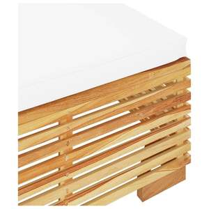 Ensemble de salon de jardin moyen en teck massif crème et polyester, mobilier d'extérieur élégant - Product Image 5