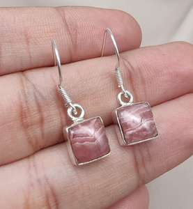 ต่างหูเงินแท้ 925 ประดับโรโดโครไซต์ ทำด้วยมือ ชุบทอง ได้รับการรับรองจาก IGI เหมาะสำหรับเป็นของขวัญวันครบรอบและงานปาร์ตี้ - Product Image 1