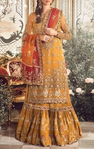 Ensemble Anarkali bleu marine brodé avec dupatta, tenue ethnique indienne et pakistanaise, shalwar kameez - Product Image 2