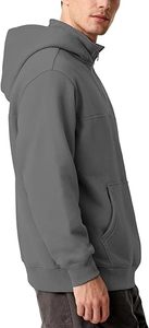 Vente en gros – Sweat à capuche oversize pour homme 400 g/m² avec fermeture éclair quart de tour, respirant, style streetwear, en molleton épais coton-polyester, personnalisable avec logo - Product Image 2