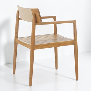 Fauteuil de jardin en teck massif de qualité supérieure, résistant aux intempéries, avec dossier en corde, pour hôtel, complexe hôtelier et restaurant - Product Image 6