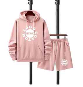 Conjunto de Sudadera con Capucha y Pantalones Cortos, Transpirable, de Secado Rápido, Informal, 100% Algodón, Otoño, Unisex, Logotipo Personalizado - Product Image 5