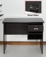 Bureau d'étude et d'écriture simple pour la maison avec tiroir WT0058, table d'ordinateur et étagères, surface en PU, panneaux en aggloméré et MDF