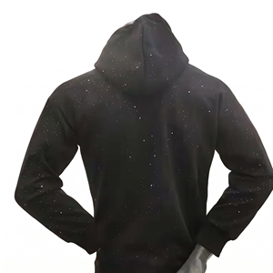 Sweat à capuche imprimé pour homme avec motif à pois dispersés, capuche réglable, manches longues et poignets côtelés - Product Image 4