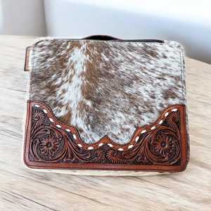 Western Cowhide Leather Jewelry Box Custom Sizes Colors Custom Logo Option Cute Trendy <b>Travel</b> Vanity Box Rodeo Style <b>Travel</b> Box - Product Image 5