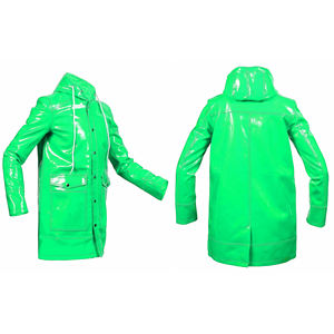Trench-coat unisexe en PVC de haute qualité, veste de pluie avec logo sur le devant, style streetwear - Product Image 4