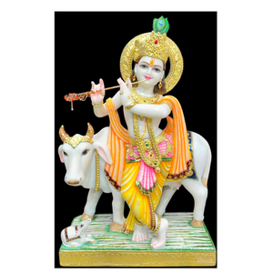 Estatua de Shiva Meditando, Tallada a Mano, Pulida, de Gran Tamaño, en Mármol Blanco, Diseño Moderno, Piedra Natural de Gujarat - Product Image 1