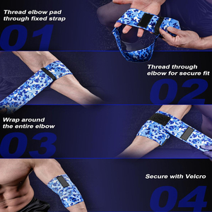 Protège-coudes Strongman sur mesure pour haltérophilie, squats, presse, entraînement de force – Coton et matériaux élastiques mélangés – Soutien de coude fitness - Product Image 5