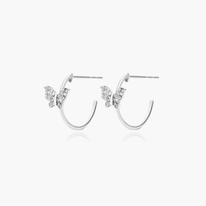 Pendientes de Aro de Oro Amarillo de 14K con Diamantes Cultivados en Laboratorio en Forma de Mariposa - Product Image 2
