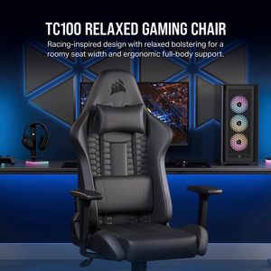 Chaise de jeu moderne et confortable avec hauteur réglable, revêtement en cuir et base pivotante à 360 degrés - Product Image 4