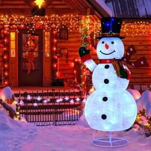 Linterna de Muñeco de Nieve Iluminada con Batería para Exteriores, con 180 Luces LED de Colores, Decoración Navideña de Plástico de 6 Pies para el Hogar, Regalo - Product Image 2