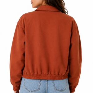 <b>Women</b> <b>Bomber</b> <b>Jacket</b> Premium Knitted <b>Lightweight</b> Breathable Eco-Friendly Stylish Comfortable Durable Classic Smooth Front Zipper - Product Image 2