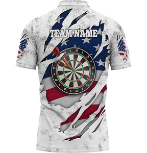 เสื้อโปโลกอล์ฟพิมพ์ลายล่าสุดสำหรับผู้ชาย เสื้อโปโลซับลิเมชั่นแบบกำหนดเอง เสื้อโปโลพิมพ์ลายซอฟท์ดาร์ทสำหรับผู้ชาย - Product Image 6