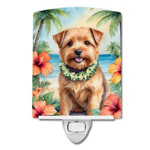 UL-Certified Compact Ceramic <b>Night</b> <b>Light</b> New Norfolk Terrier Luau 6x4x3 Multicolor for Bedroom <b>Bathroom</b> Nursery Hallway Kitchen - Product Image 1