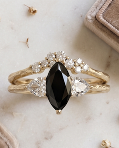 1.90 CT <b>Black</b> Marquise Cut Diamond IGI Certified Prong Set Rhodium Plated Luxury Engagement <b>Ring</b> 14K White Gold Wedding Band - Product Image 4