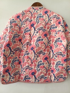 Veste matelassée en coton patchwork : Manteau bohème réversible d'Inde - Product Image 6