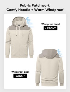 เสื้อสเวตเชิ้ตมีฮู้ดซิปหน้าสำหรับผู้ชาย สีพื้นเรียบง่าย ผ้าเฟรนช์เทอร์รี่ มีกระเป๋า ระบายอากาศได้ดี ทรงปกติ เหมาะสำหรับใส่ในฤดูใบไม้ร่วง - Product Image 5