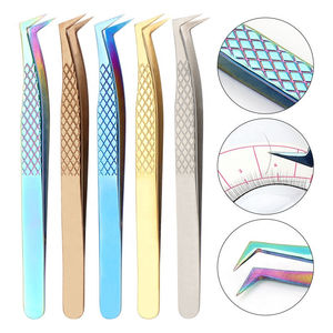 Pinzas de Volumen para Pestañas de Acero Inoxidable Profesional de Alta Calidad, Venta al por Mayor de Fábrica, 4 Estilos, Diseño Inclinado y Puntiagudo - Product Image 6