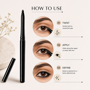 Crayon Kajal Vegan en Gros |   Eyeliner Herbal Bio à Marque Privée |   Eyeliner mat noir intense à glissement fluide, cosmétique en vrac - Product Image 3