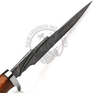 Couteau de camping à lame fixe, édition limitée, fait main, 19 pouces, acier Damas, couteau de chasse d'extérieur avec manche en bois de rose, couteau de survie - Product Image 6